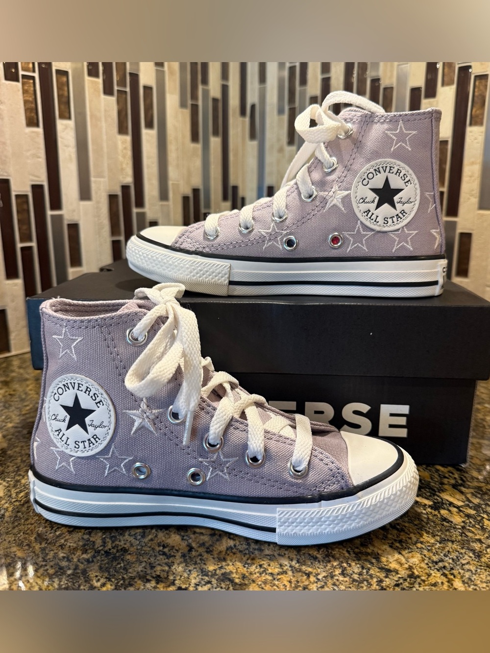 Converse CTAS Frozen Thistle Purple Stars Toddler High Top Sneakers Size 11 NEW